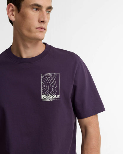BARBOUR WOODBINE RELAXED GRAPHIC T-SHIRT - GRAPE