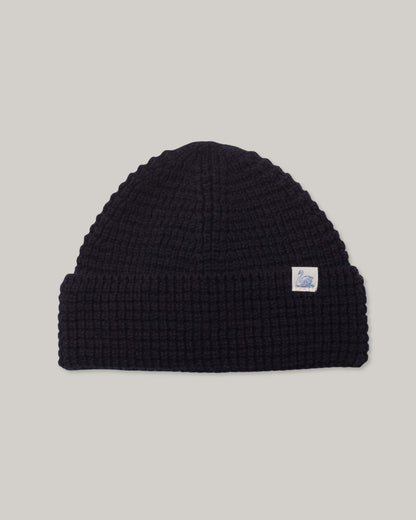 MERZ B. SCHWANEN WAFFLE STRUCTURE STURDY BEANIE - DARK NAVY