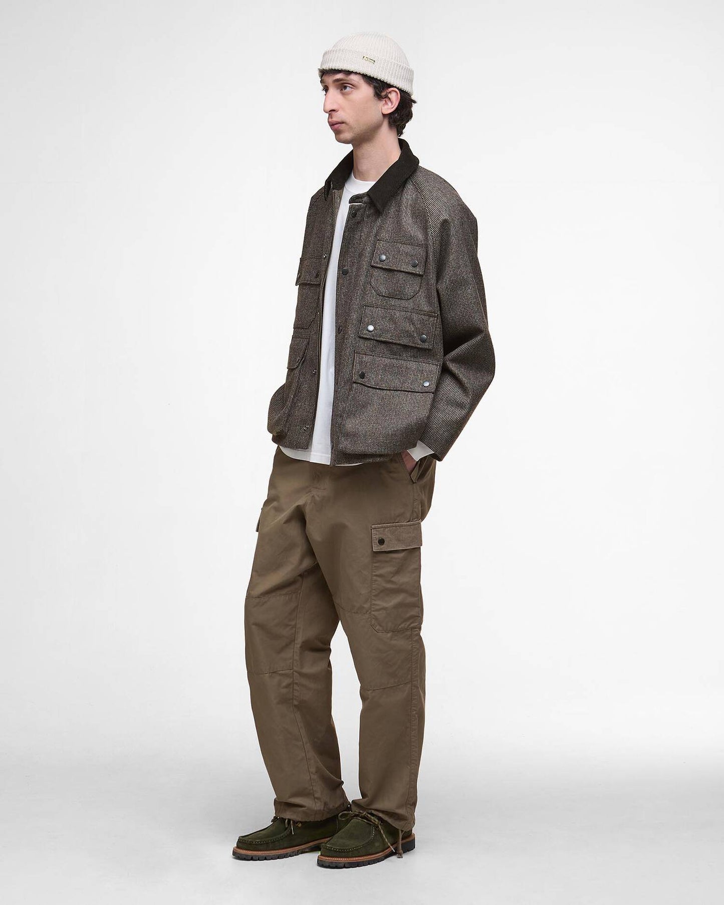 BARBOUR EDITOR WOOL JACKET - OLIVE CHECK