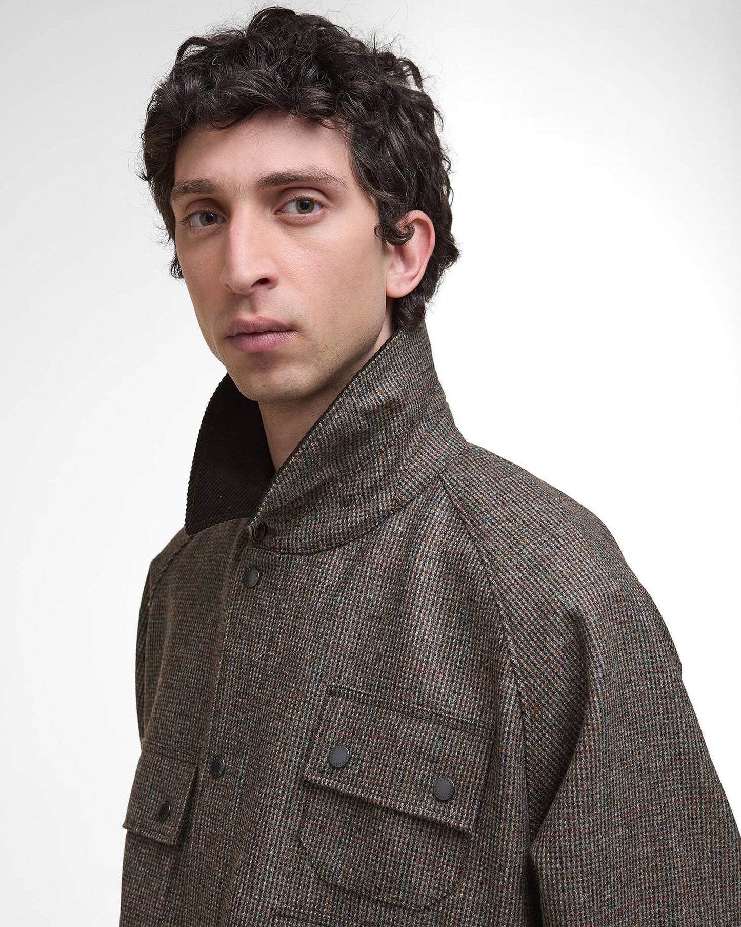 BARBOUR EDITOR WOOL JACKET - OLIVE CHECK