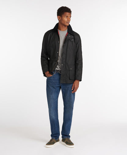 BARBOUR ASHBY WAXED JACKET - BLACK