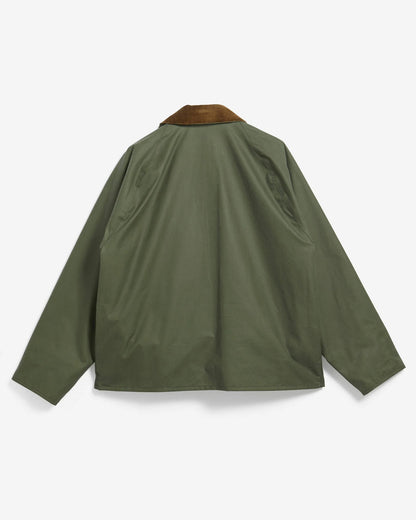 BARBOUR OS TRANSPORT WAXED JACKET - LIGHT MOSS