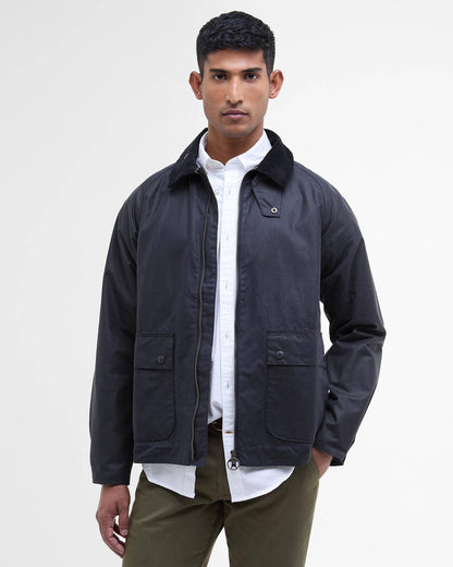 BARBOUR SHORT BEDALE WAXED JACKET -  CLASSIC NAVY