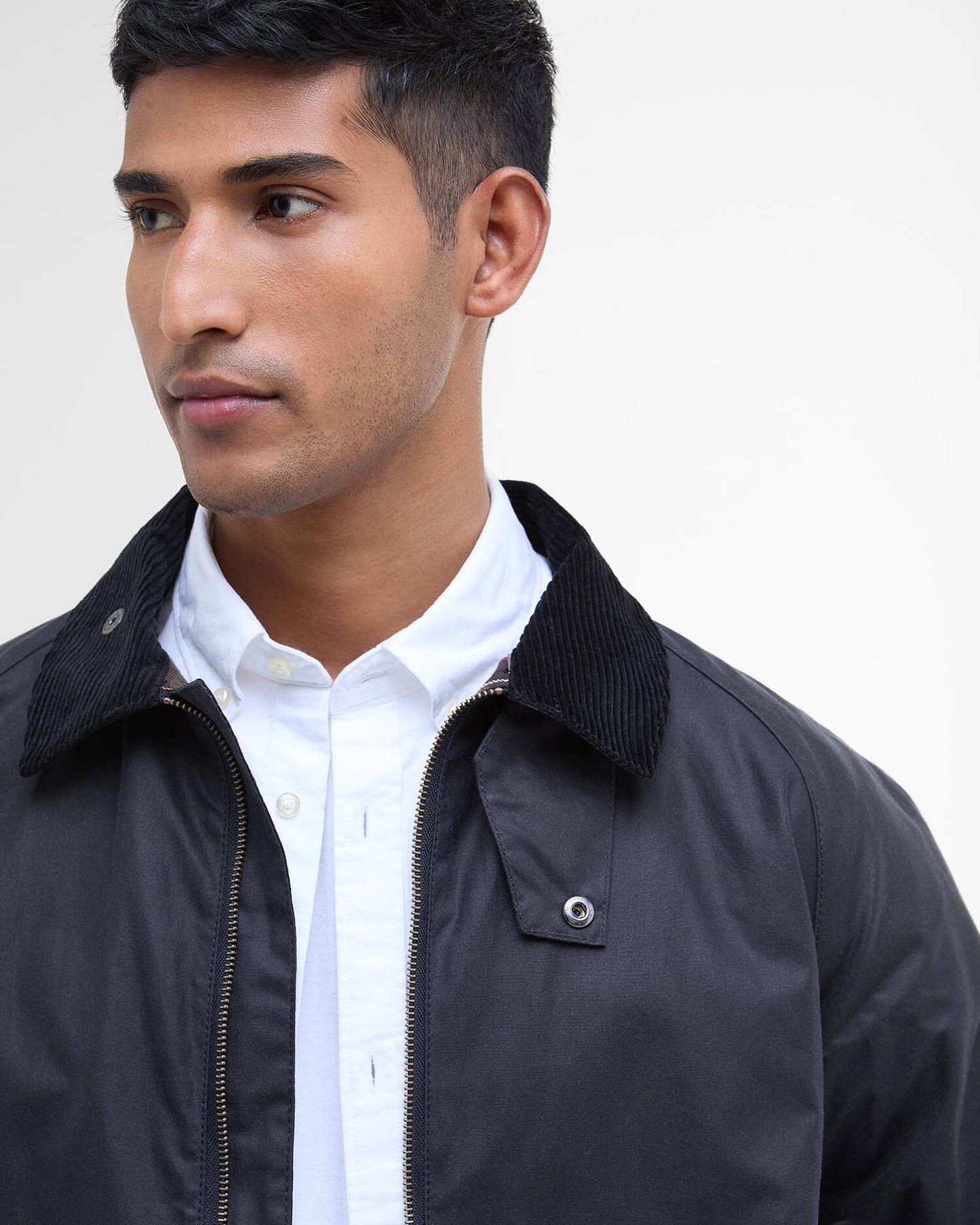 BARBOUR SHORT BEDALE WAXED JACKET -  CLASSIC NAVY