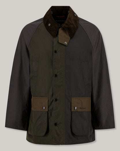 BARBOUR PATCHWORK BEDALE OS WAX JACKET - SAGE MULTI
