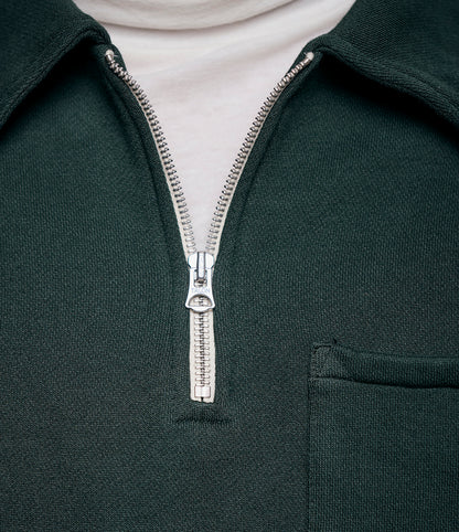 MERZ B SCHWANEN ZIP COLLAR SWEATSHIRT - FOREST