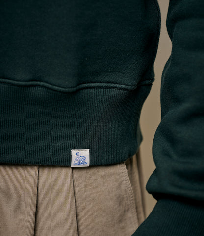 MERZ B SCHWANEN ZIP COLLAR SWEATSHIRT - FOREST