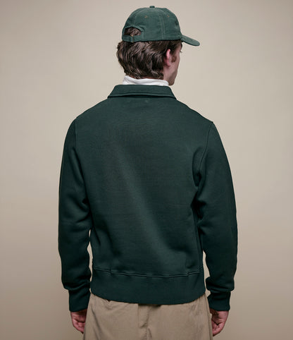 MERZ B SCHWANEN ZIP COLLAR SWEATSHIRT - FOREST