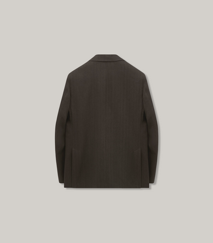 KNICKERBOCKER MILES S.B. COTTON & LINEN SUIT JACKET - COFFEE