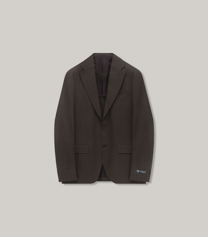 KNICKERBOCKER MILES S.B. COTTON & LINEN SUIT JACKET - COFFEE