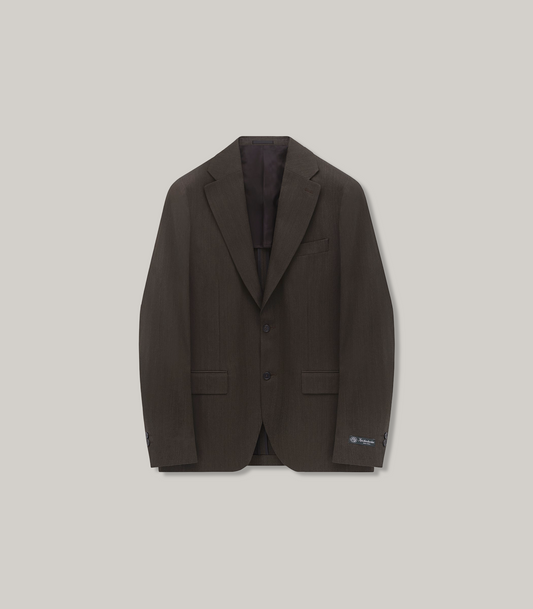 KNICKERBOCKER MILES S.B. COTTON & LINEN SUIT JACKET - COFFEE