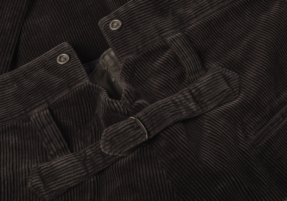 NIGEL CABOURN FRENCH WORK PANT 8W CORD VINTAGE - CHARCOAL GREY