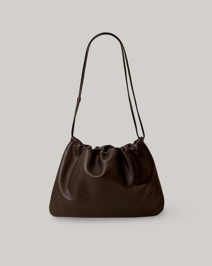 NOTHING WRITTEN NELLA LARGE STRAP BAG - DARK BROWN