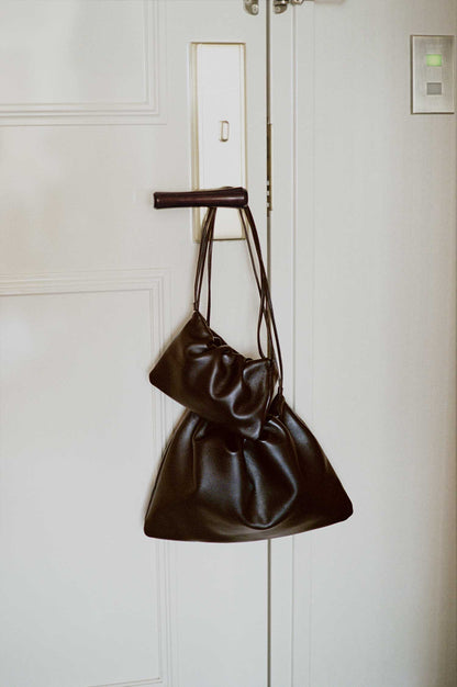 NOTHING WRITTEN NELLA LARGE STRAP BAG - DARK BROWN