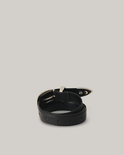 NOTHING WRITTEN WESTERN SILVER BELT - BLACK