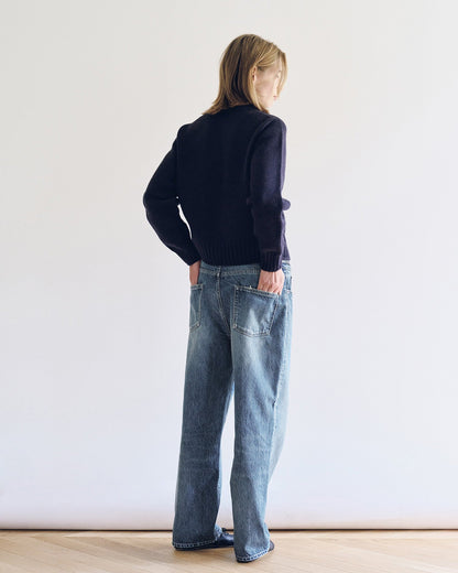 NOTHING WRITTEN BUNNY WOOL PULLOVER - NAVY