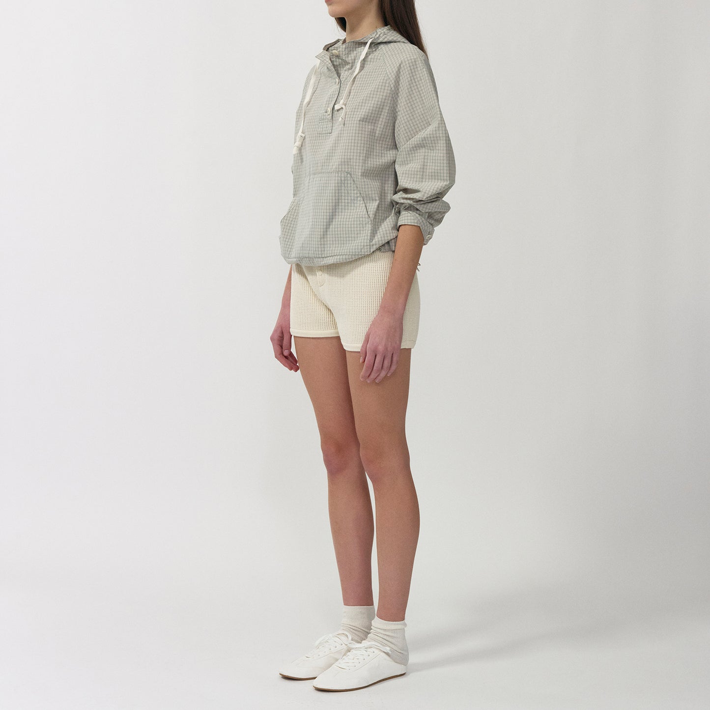 NOTHING WRITTEN CASTEL HOODIE ANORAK - CHECK