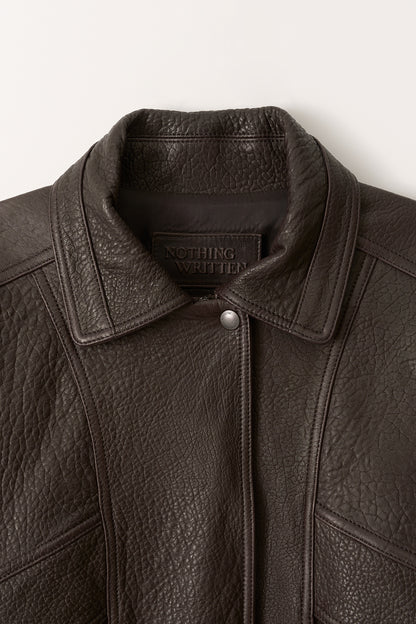 NOTHING WRITTEN LAMBSKIN BOMBER - BROWN