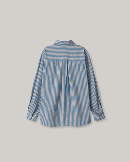 NOTHING WRITTEN METIS COTTON SHIRT - BLUE STRIPE