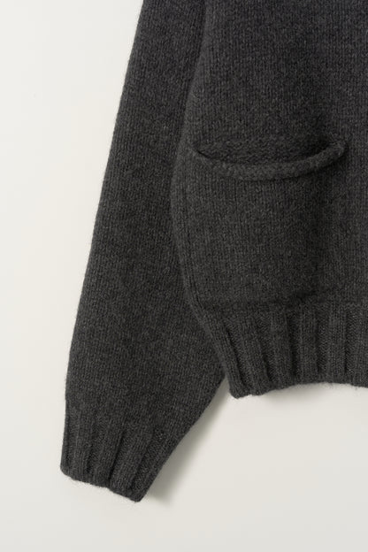 NOTHING WRITTEN MARRIE SOFT POCKET CARDIGAN - CHARCOAL