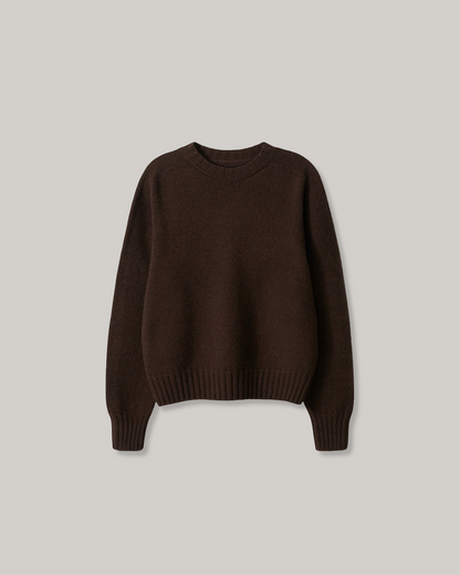 NOTHING WRITTEN BUNNY WOOL PULLOVER - DARK BROWN