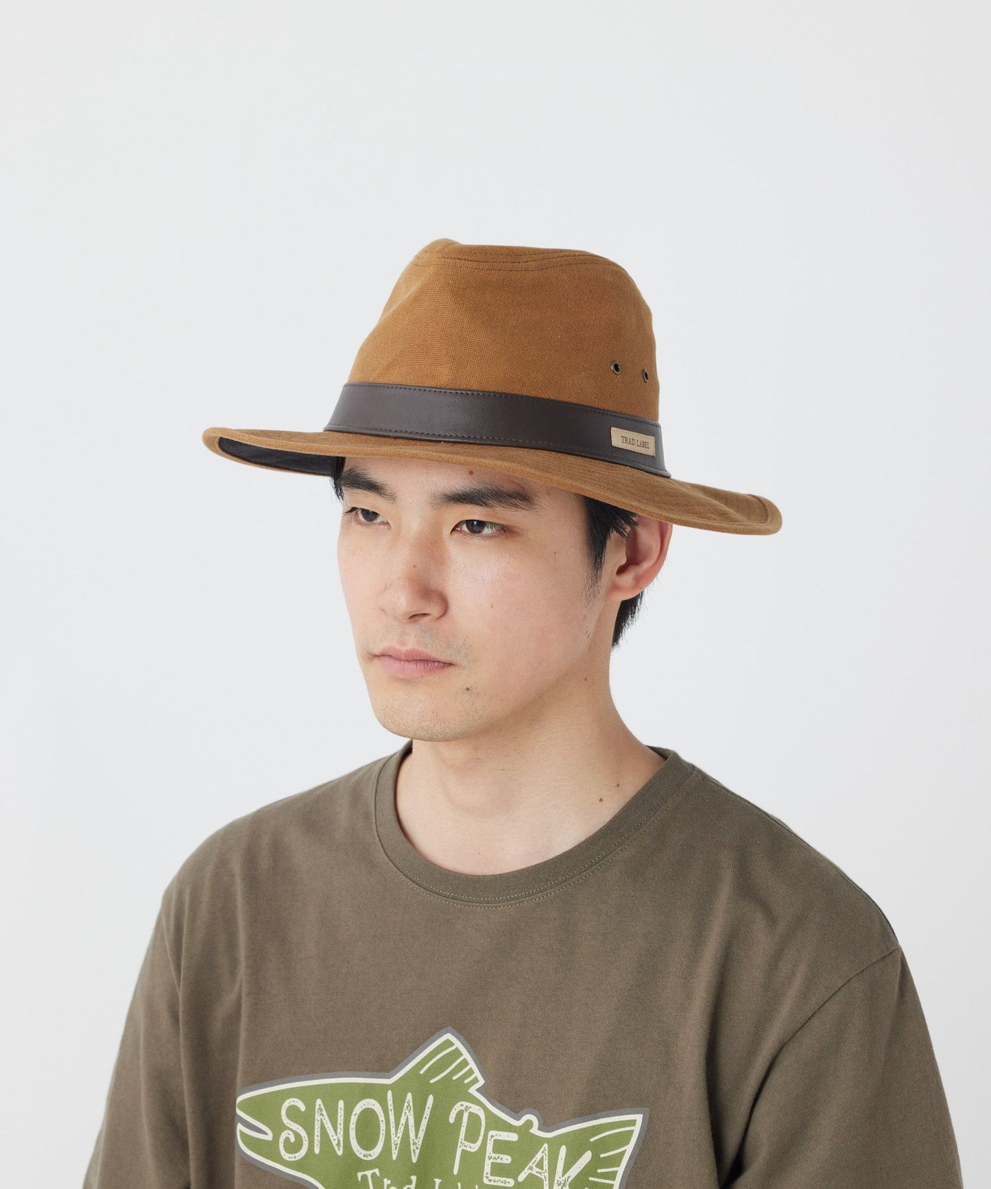 SNOW PEAK TRAD LABEL OILED CLASSIC HAT - LIGHT BROWN