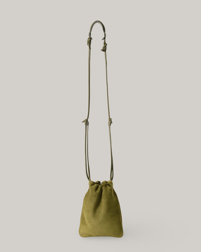 NOTHING WRITTEN FATU MINI SHOULDER BAG - OLIVE SUEDE