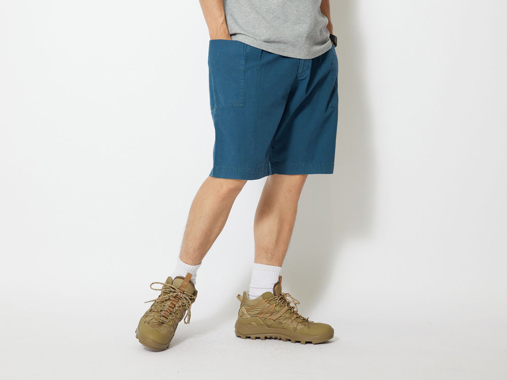 SNOW PEAK NATURAL DYED RECYCLED COTTON SHORTS - BLUE