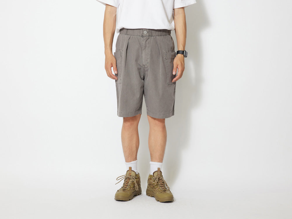 SNOW PEAK NATURAL DYED RECYCLED COTTON SHORTS - GREY