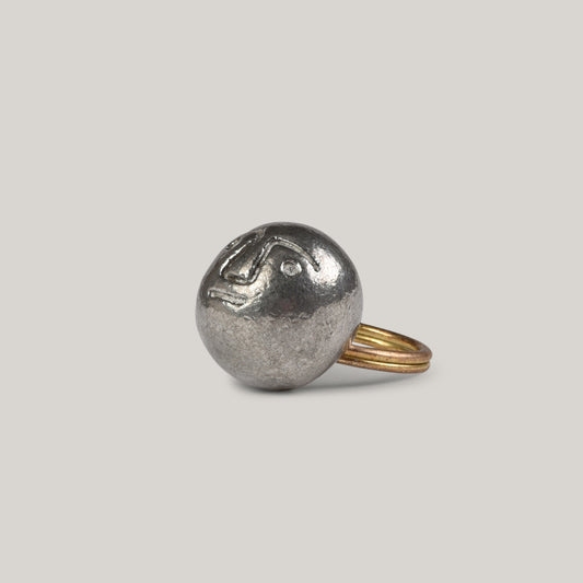 TENDER CO. PLAUTUS HEAD BALL KEYRING - CAST PEWTER