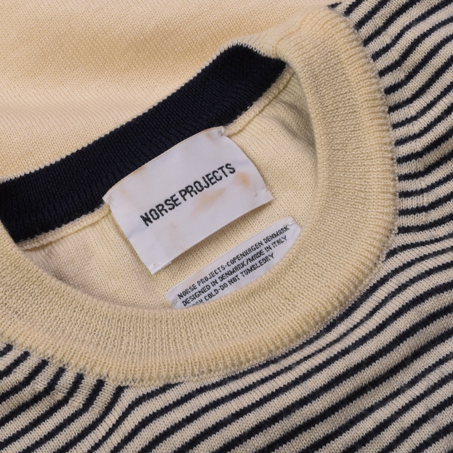 USED NORSE PROJECTS KNIT - NAVY/ CREAM