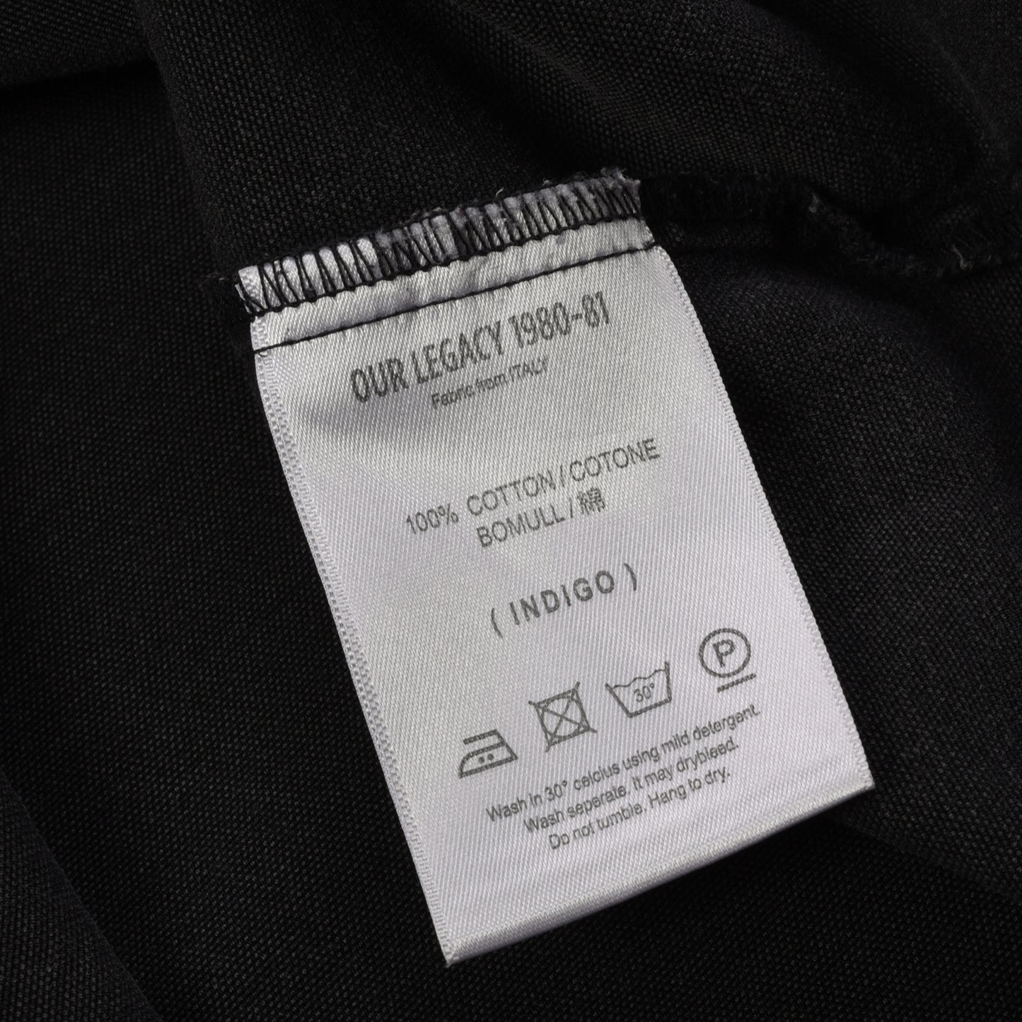 USED OUR LEGACY OVERLOCKED TAILS SHIRT -  CHARCOAL