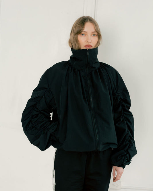 A BRONZE AGE PHOEBE BOMBER - BLACK NYLON