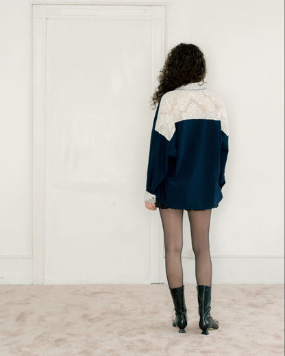 A BRONZE AGE ROBBIE SHIRT - NAVY - TABITHA