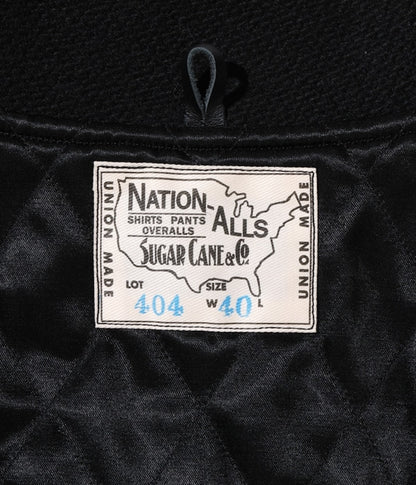 SUGAR CANE WOOL MELTON SPORTS JACKET - BLACK