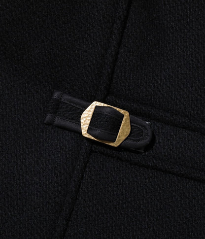 SUGAR CANE WOOL MELTON SPORTS JACKET - BLACK