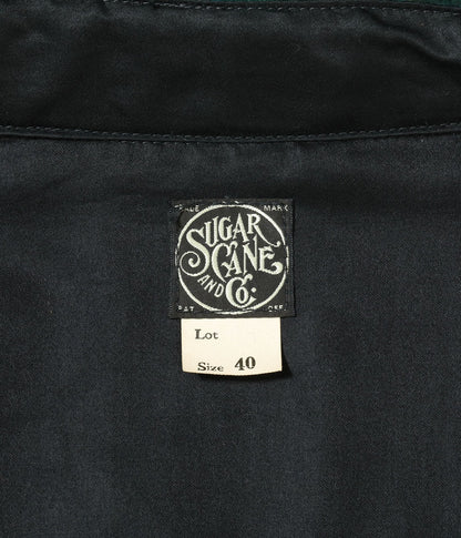 SUGAR CANE 'FICTION ROMANCE' WOOL OMBRE CHECK ZIP SHIRT - GREEN