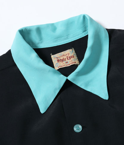 STYLE EYES - RAYON BOWLING SHIRT “JAX BEER” - BLACK