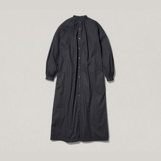 SNOW PEAK OG COTTON POPLIN SHIRT DRESS - BLACK