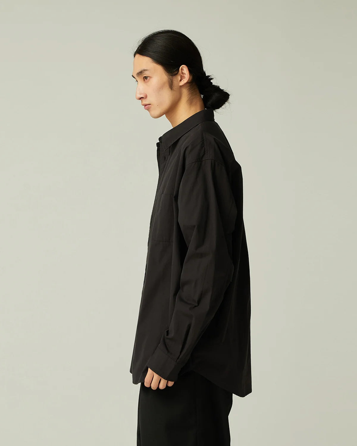 SNOW PEAK ORGANIC COTTON SHIRT - BLACK