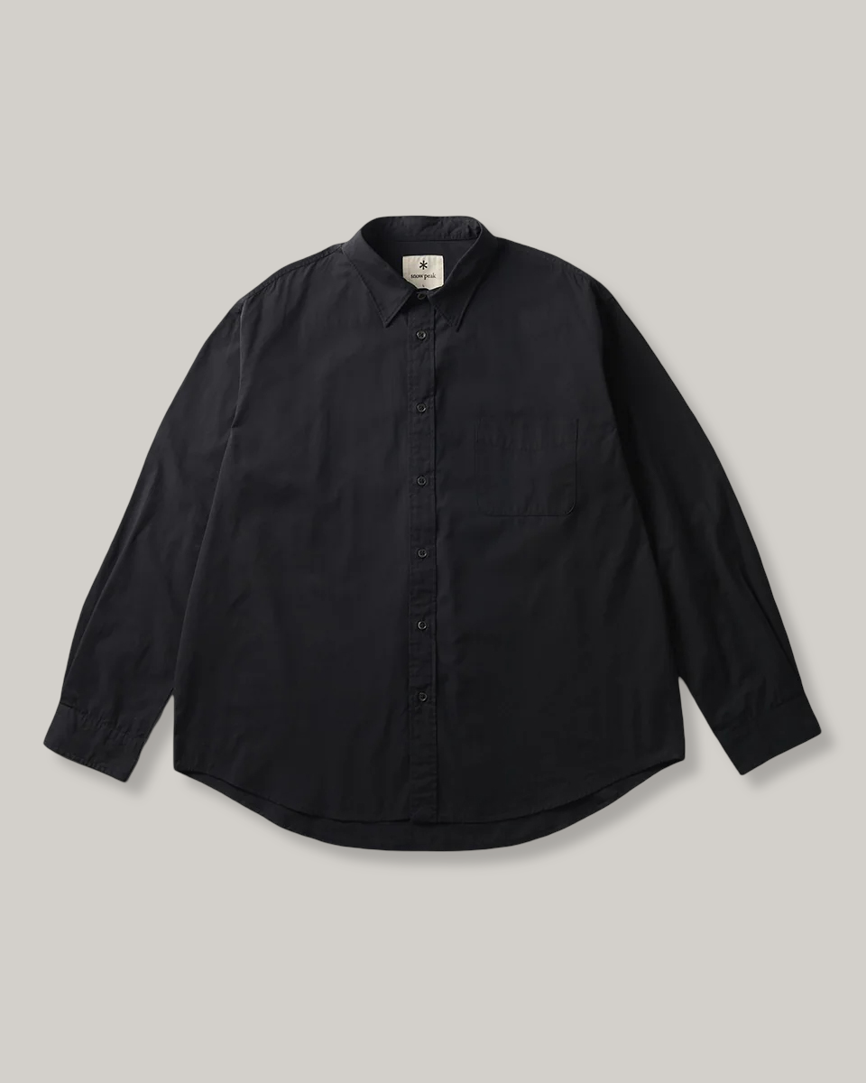SNOW PEAK ORGANIC COTTON SHIRT - BLACK