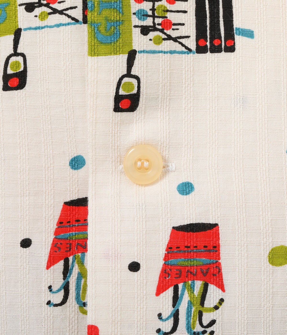 STAR OF HOLLYWOOD DOBBY COTTON OPEN SHIRT "STREET STALL" - OFF - WHITE