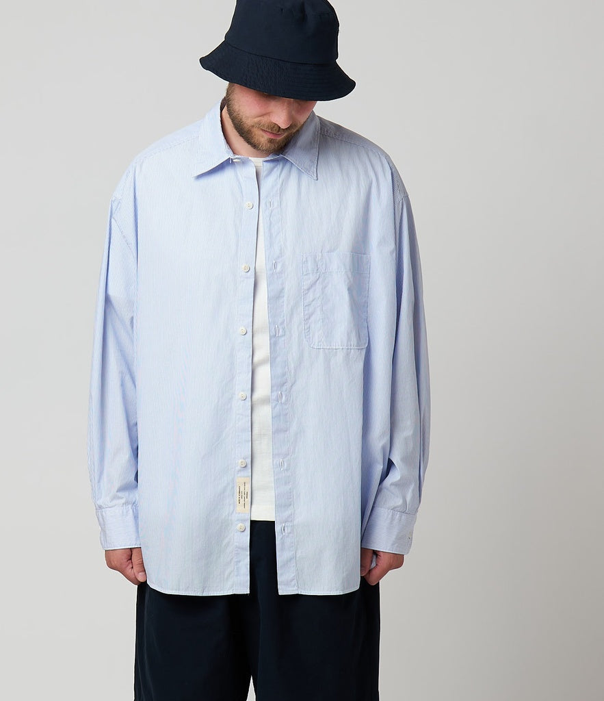 MERZ B SCHWANEN SHIRT04 - WHITE/ BLUE