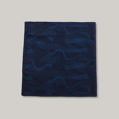 BLUE BLUE JAPAN WIND FLOW PATTERN SILK BANADANA - DARK NAVY