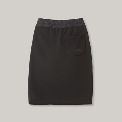 NOTHING WRITTEN DRAWSTRING COTTON MIDI SKIRT - BLACK