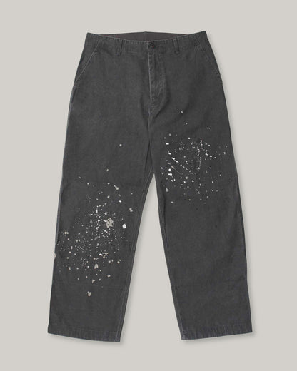SNOW PEAK SULPHUR DYED FADE PAINTED PANTS - CHARCOAL