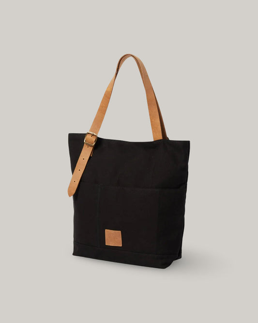 SNOW PEAK MIDDLE HAND BAG - BLACK