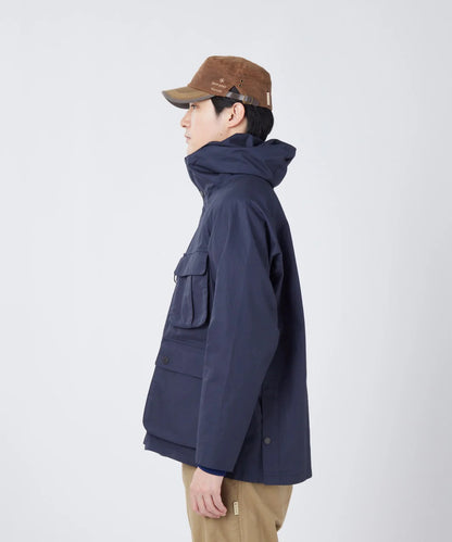 SNOW PEAK TRAD LABEL WAXED COTTON HOODIE - NAVY