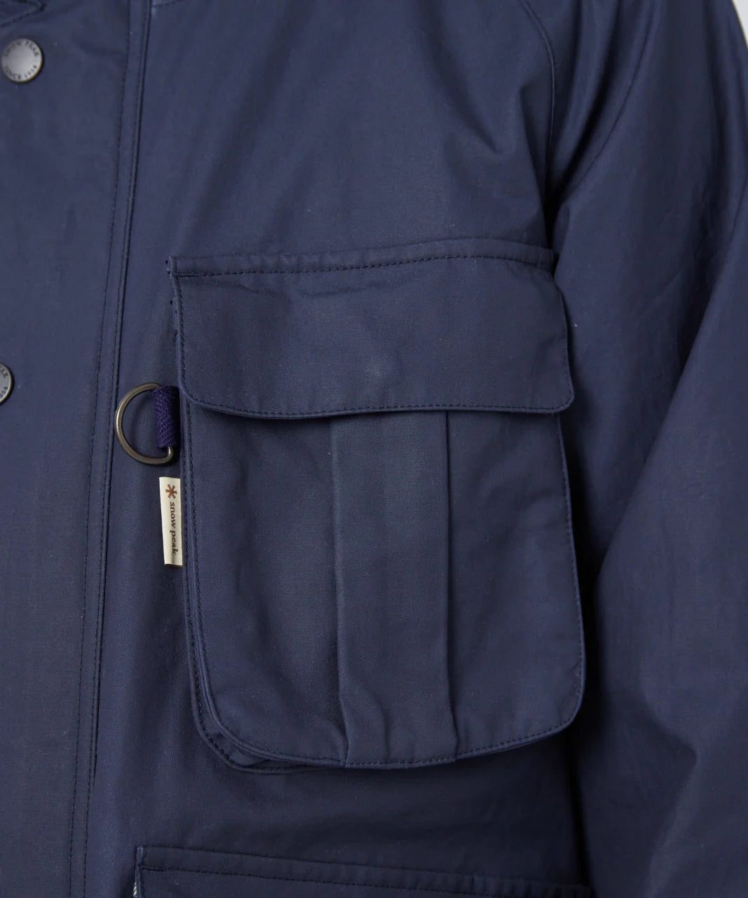 SNOW PEAK TRAD LABEL WAXED COTTON HOODIE - NAVY