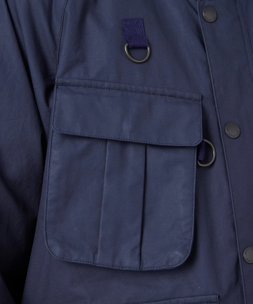 SNOW PEAK TRAD LABEL WAXED COTTON HOODIE - NAVY